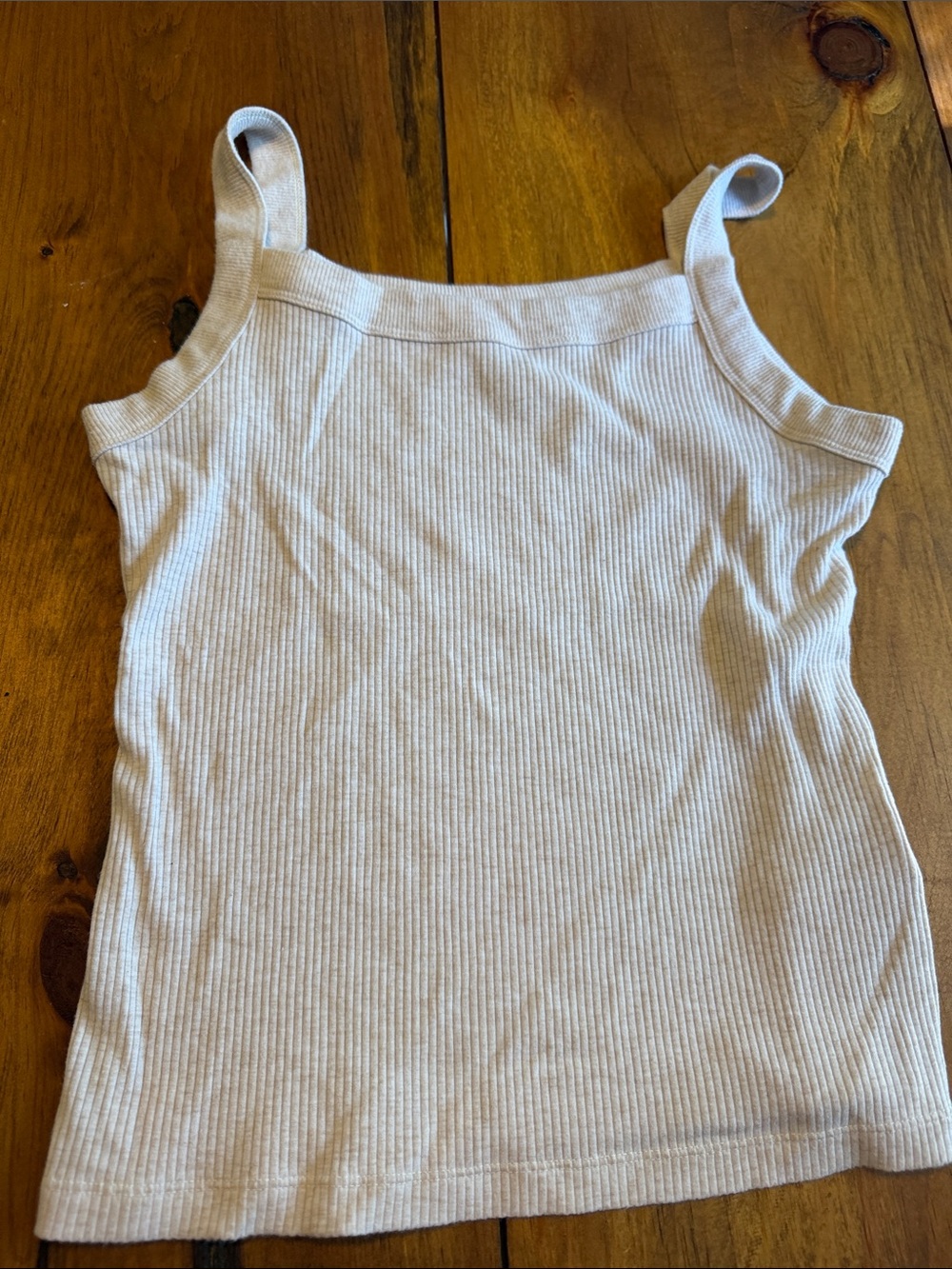 American Eagle Outfitters Ivory Ribbed Tank with Spaghetti Straps